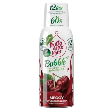 Frutta Max Bubble12 gyümölcsszörp 500ml Light Meggy