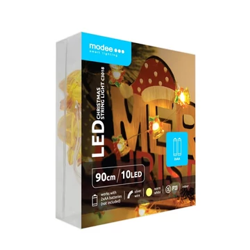 Modee Karácsonyi LED Füzér Dekor Elemes C3018 (10LED/90cm/10cm) Warm-Csengő 