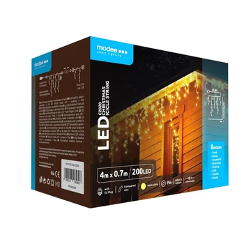 Modee Karácsonyi LED Füzér Adapteres C2020 Bővíthető (200LED/4m/H70cm) Warm 