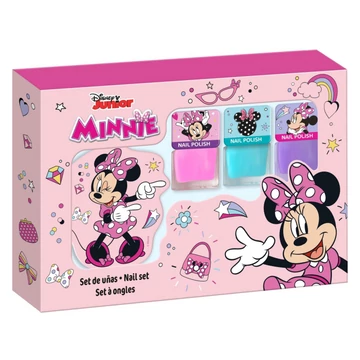 Minnie Mouse körömlakk szett (3db körömlakk, 1db körömmatrica csomag)