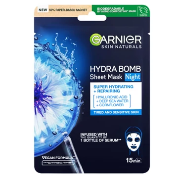 Garnier Skin Naturals Moisture Bomb Éjszakai Textil Maszk 28g 