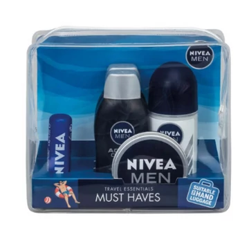 Nivea utazó csomag Férfi (tusfürdő Energy 2*50ml+kézkrém 30ml+roll on Sensitive Protect 50ml+ajakír Original 5,5ml)