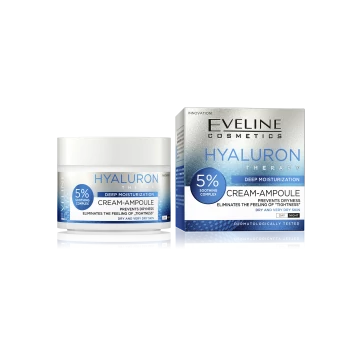 EVELINE CREAM-AMPOULE HIALURON THERAPY mélyhidratáló nappali és éjszakai arckrém hialuronsavval 50ml 