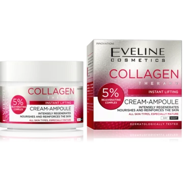 EVELINE CREAM-AMPOULE COLLAGEN THERAPY instant feszesítő nappali és éjszakai arckrém kollagénnel 50ml 