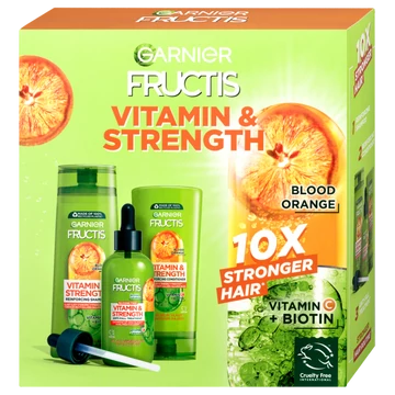 Garnier Fructis Vitamin&amp;Strength ajándékcsomag (sampon 250ml+balzsam 200ml+szérum 150ml)