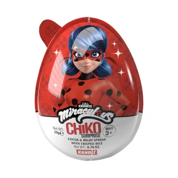 Miraculous-Katicabogár Chiko meglepetéstojás gabona gömbök fehércsokis mogyorókrémben 20gr 