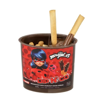 Miraculous-Katicabogár Dip'n go kakaós mogyorókrém és ropogós pálcikák 55gr