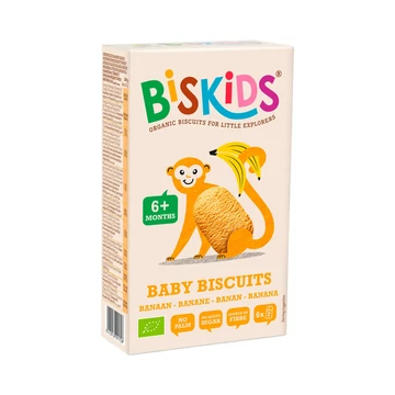 Biskids Baby Biscuits biokeksz 120g Banános keksz gyerekeknek 6 hónapos kortól