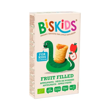 Biskids Fruit Filled biokeksz 120g Almapürével töltve 36 hónapos kortól