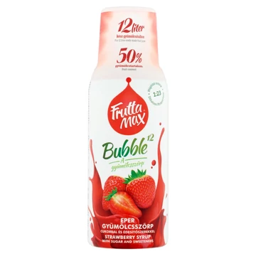 Frutta Max Bubble12 gyümölcsszörp 500ml Eper +DRS