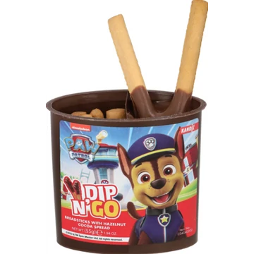 Mancs őrjárat Dip'n go kakaós mogyorókrém és ropogós pálcikák 55gr