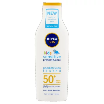 Nivea naptej 200ml 50+faktor Babies&amp;Kids Sensitive Protect&amp;Care