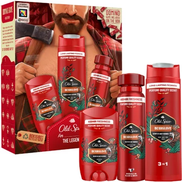 Old Spice ajándékcsomag (stift+dezodor+tusfürdő) Bearglove