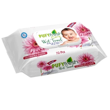 Pufy Fresh popsitörlő kupakos 72db-os Gerbera 