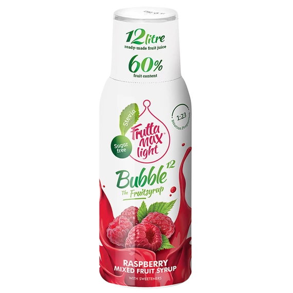 Frutta Max Bubble12 gyümölcsszörp 500ml Light Málna 