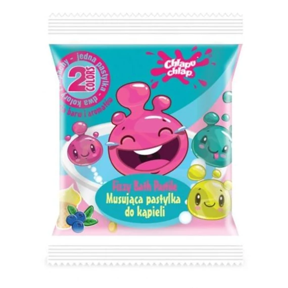Chlapu Chlap Csillámló színes fürdőbomba 40g Áfonya/Vanillia fagyi illattal 