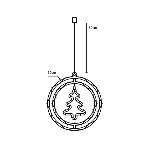 Modee Karácsonyi LED Dekoráció Ablakra Elemes C3007