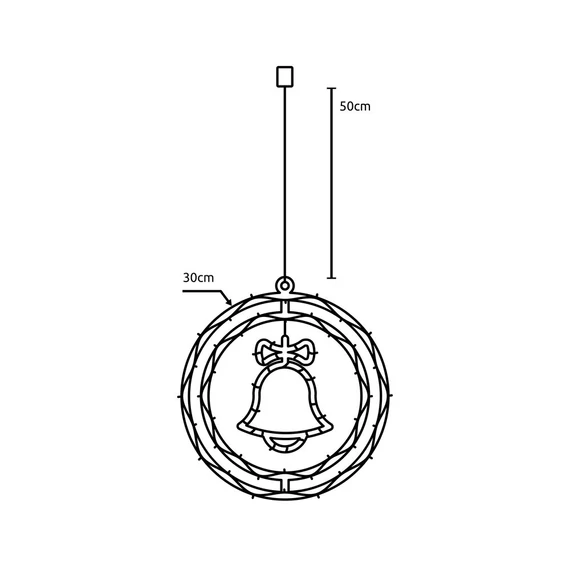 Modee Karácsonyi LED Dekoráció Ablakra Elemes C3008