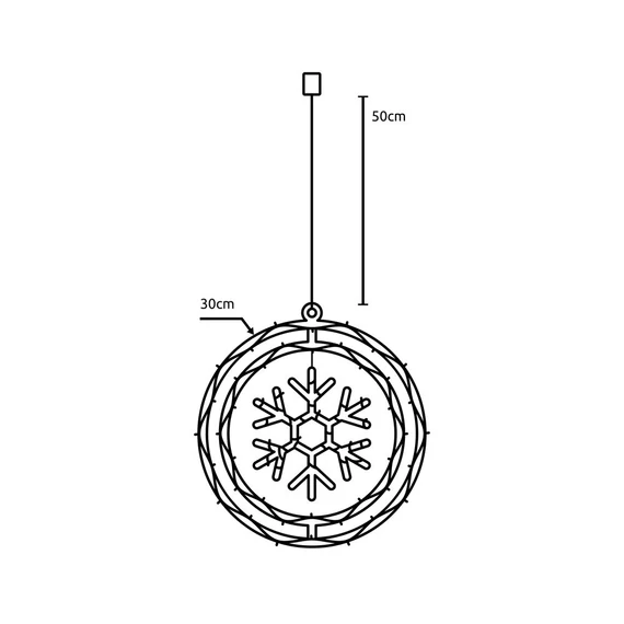 Modee Karácsonyi LED Dekoráció Ablakra Elemes C3009