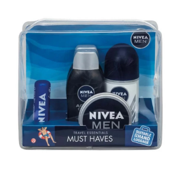 Nivea utazó csomag Férfi (tusfürdő Energy 2*50ml+kézkrém 30ml+roll on Sensitive Protect 50ml+ajakír Original 5,5ml)