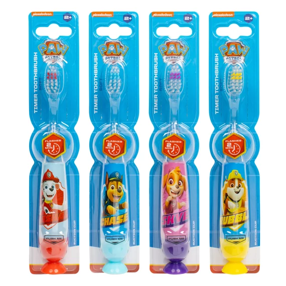 Mancs Őrjárat fogkefe időzített villogóval és tapadókoronggal gyermekeknek