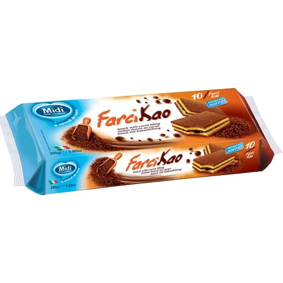  MIDI töltött piskóta szelet 10*28g Kakaós