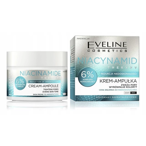 EVELINE CREAM-AMPOULE NIACYNAMID THERAPY bőrtökéletesítő nappali és éjszakai arckrém niacinamiddal 50ml
