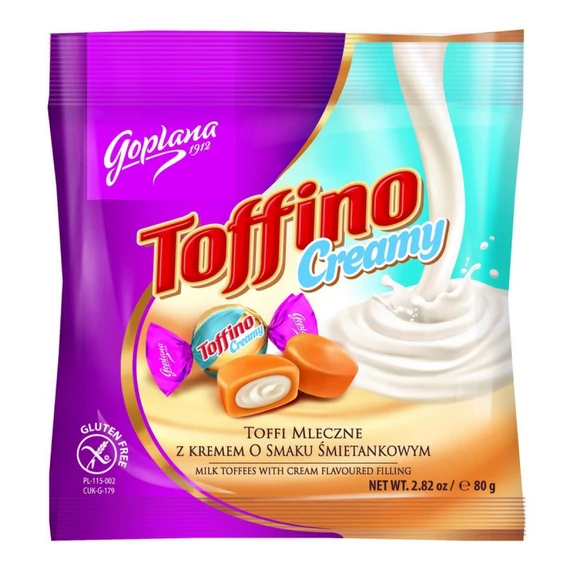 Goplana TOFFINO CREAMY Karamella tejszín ízű krémmel töltve 80g 