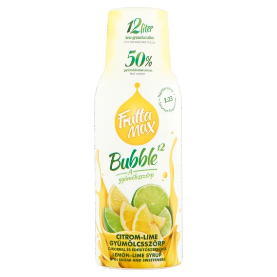 Frutta Max Bubble12 gyümölcsszörp 500ml Citrom-Lime +DRS