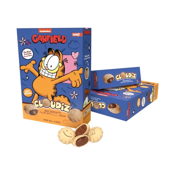 Garfield Cloudiz mini keksz 30g kakaókrémmel töltve