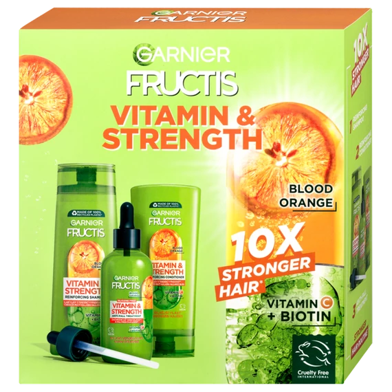 Garnier Fructis Vitamin&Strength ajándékcsomag (sampon 250ml+balzsam 200ml+szérum 150ml)