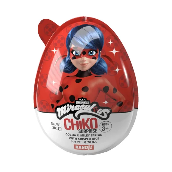 Miraculous-Katicabogár Chiko meglepetéstojás gabona gömbök fehércsokis mogyorókrémben 20gr 