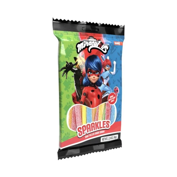 Miraculous-Katicabogár Sparkles Filled Sour Belt-Töltött savanyú gumiszíj 80g