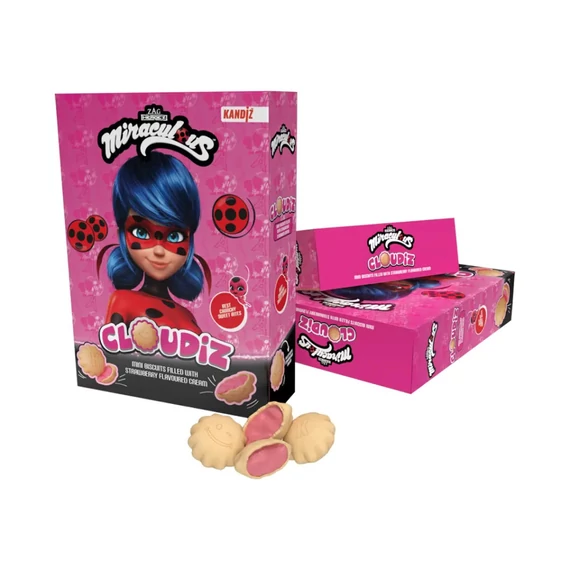 Miraculous-Katicabogár Cloudiz mini keksz 30g eperkrémmel töltve 