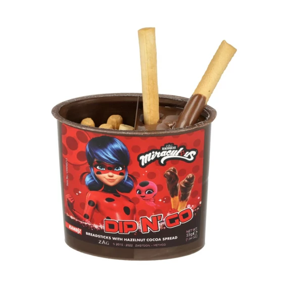 Miraculous-Katicabogár Dip'n go kakaós mogyorókrém és ropogós pálcikák 55gr