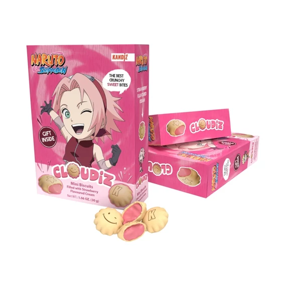 Naruto Cloudiz mini keksz 30g eperkrémmel töltve 