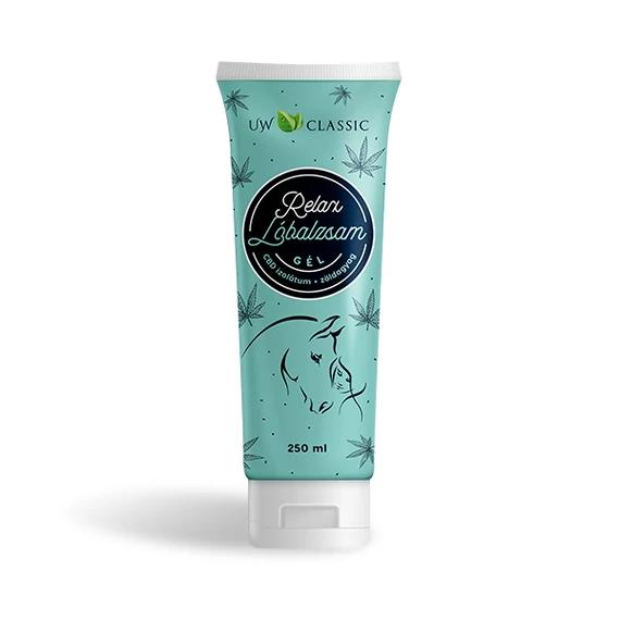 U&W lóbalzsam relax gél 250ml CBD izolátummal és zöldagyaggal tubusos