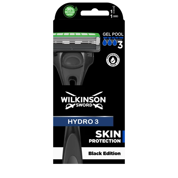 Wilkinson Hydro3 Black férfi bor.kész.+1betét