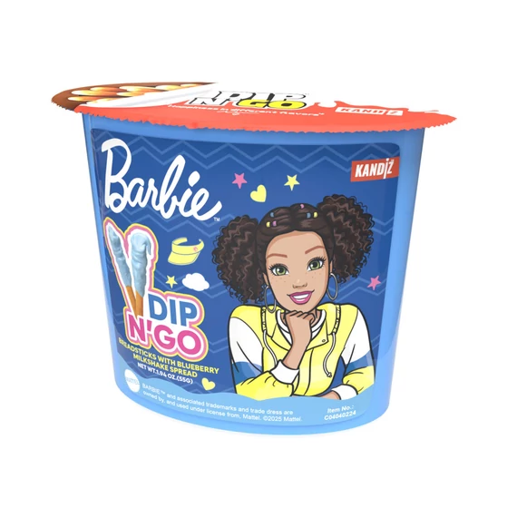 Barbie Dip N' Go Áfonyás tejturmixkrém és ropogós pálcikák 55g