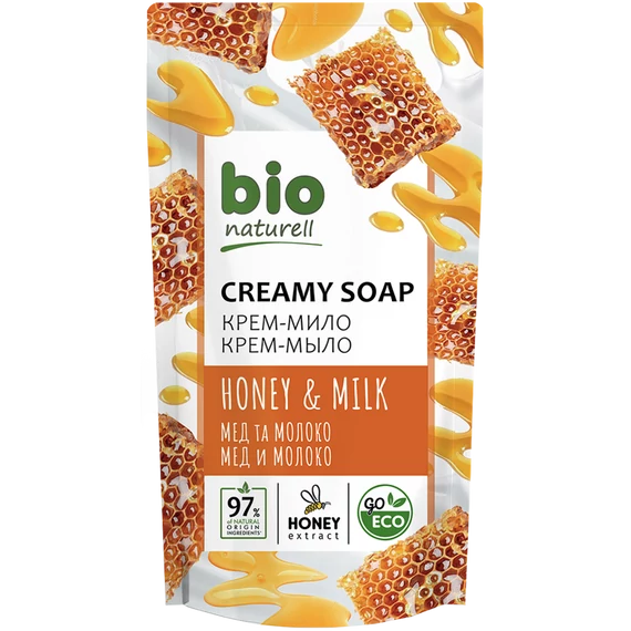 Bio Naturell folyékony szappan 460ml utántöltő Méz és tej 