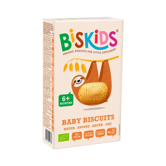 Biskids Baby Biscuits biokeksz 120g Zabkeksz gyerekeknek 6 hónapos kortól