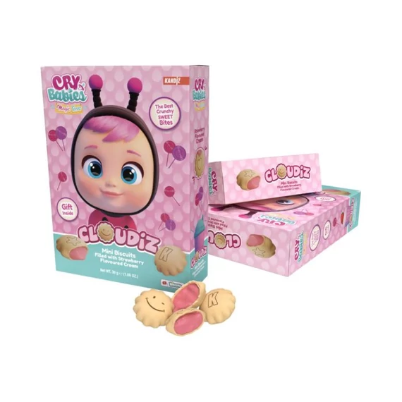 Cry Babies Magic Tears Cloudiz mini keksz 30g eperkrémmel töltve 