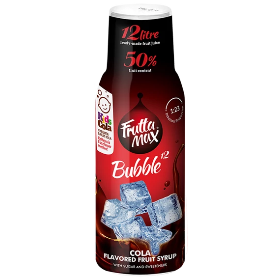 Frutta Max Bubble12 gyümölcsszörp 500ml Cola +DRS