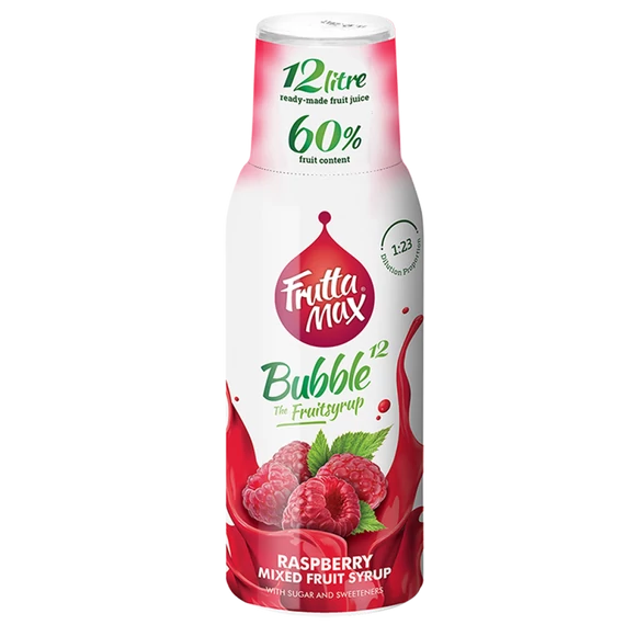 Frutta Max Bubble12 gyümölcsszörp 500ml Málna +DRS