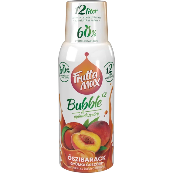 Frutta Max Bubble12 gyümölcsszörp 500ml Őszibarack +DRS