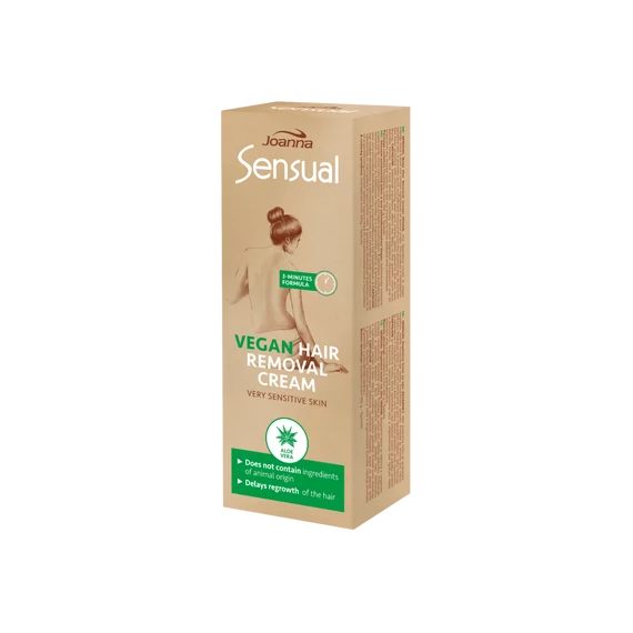 Joanna Sensual Vegán szőrtelenítő krém a test szőrtelenítéséhez 100gr aloe kivonattal érzékeny bőrre