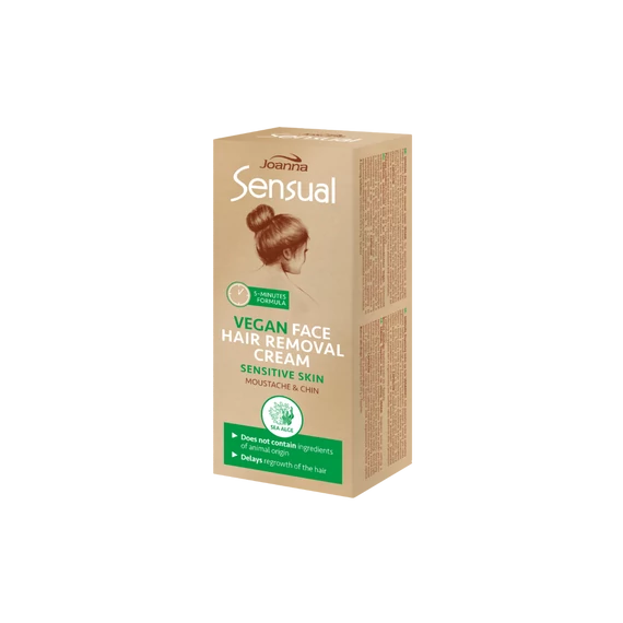 Joanna Sensual Vegán szőrtelenítő krém az arc szőrtelenítéséhez 20gr tengeri alga kivonattal érzékeny bőrre