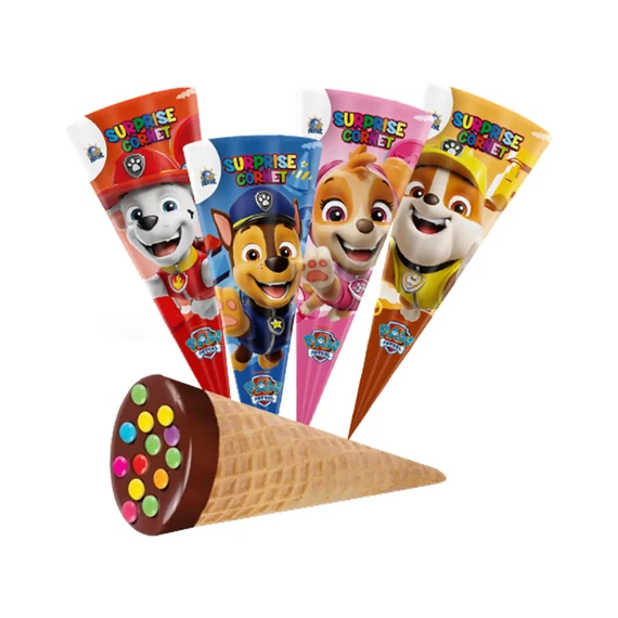 Mancs őrjárat Meglepetés tölcsér mogyorókrémmel töltve, drazséval 25g