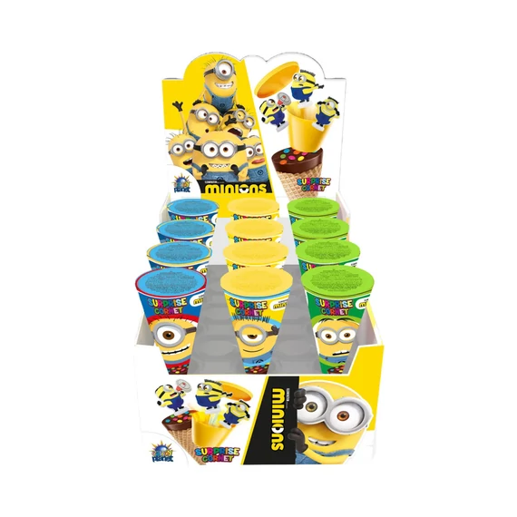 Minions Meglepetés tölcsér mogyorókrémmel töltve, drazséval 25g 