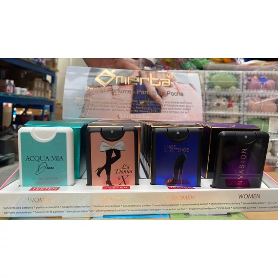 Pocketta parfüm 20ml női (Aqua Mia, La Donna, Shoe, Invasion)